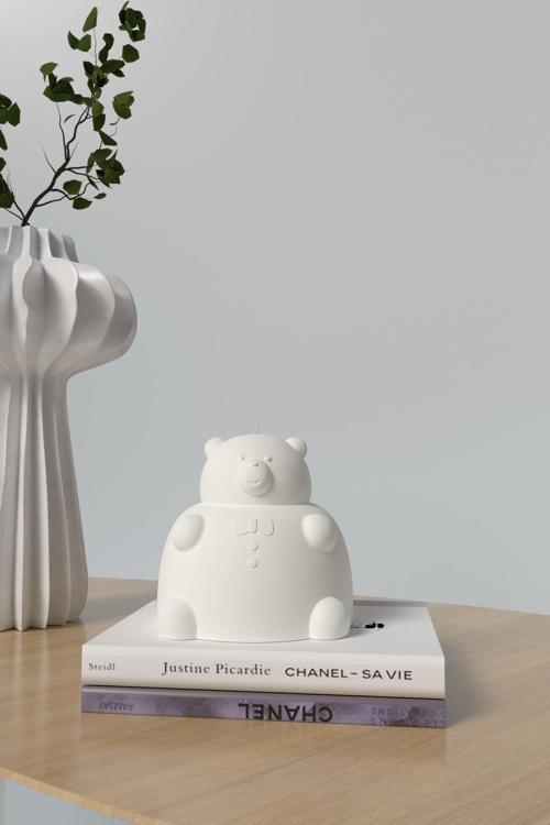 Dekoratif Büyük Şişman Ayıcık Kokulu Mum - Şişko Ayı Mum - Fat Bear Soya Wax Candle