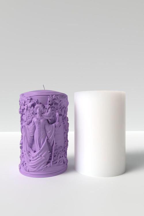 Bahar Perisi Mum Silikon Kalıp -  Mitoloji Bahar Tanırçası Desenli Mum Kalıbı 10 X 7 Cm