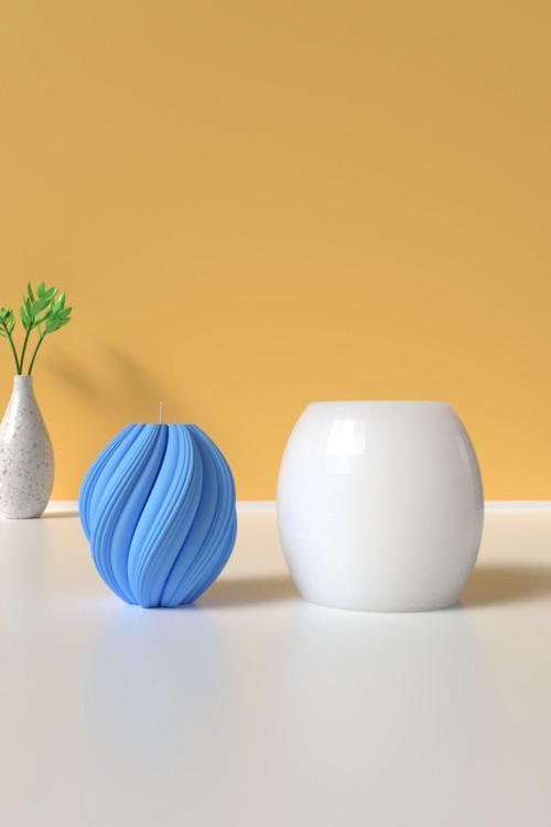 Küçük Spiral Mum Silikon Kalıp - Mum Yapım Malzemeleri 6 Cm