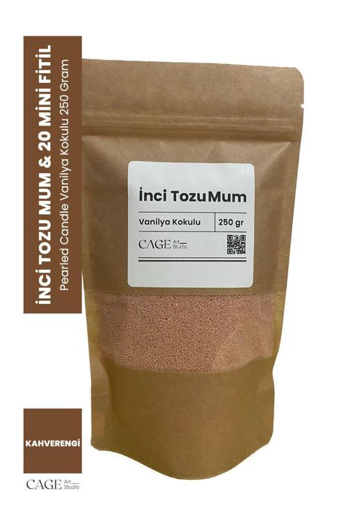 Organik İnci Tozu Mum ( 20 Adet Fitil İle ) Vanilya Aromalı 250 Gr - Sonsuzluk Ve Romantik Mumları