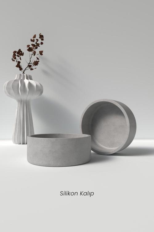 Beton Mumluk / Saksı Silikon Kalıp - Dekoratif Beton Mumluk Kalıbı Beton/Mum Yapım Malzemeleri