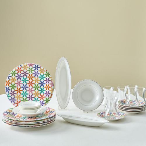 Fine Pearl Confetti 26 Parça 6 Kişilik Kahvaltı Takımı Gold