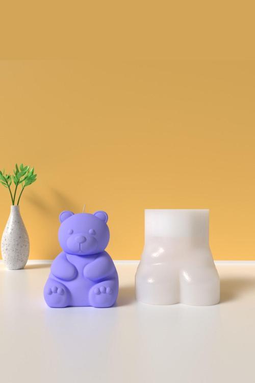 Küçük Ayıcık Mum Silikon Kalıp - Mum Yapım Malzemeleri 7 Cm