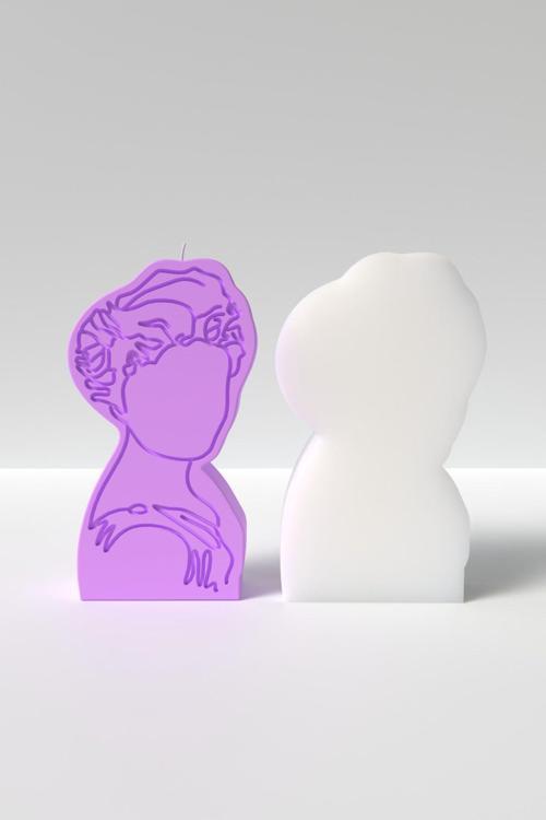 Kadın Portresi Mum Silikon Kalıp - Kadın Resmi Mum Silikon Kalıp, Mum Yapım Malzemeleri  10 X 5.5 Cm