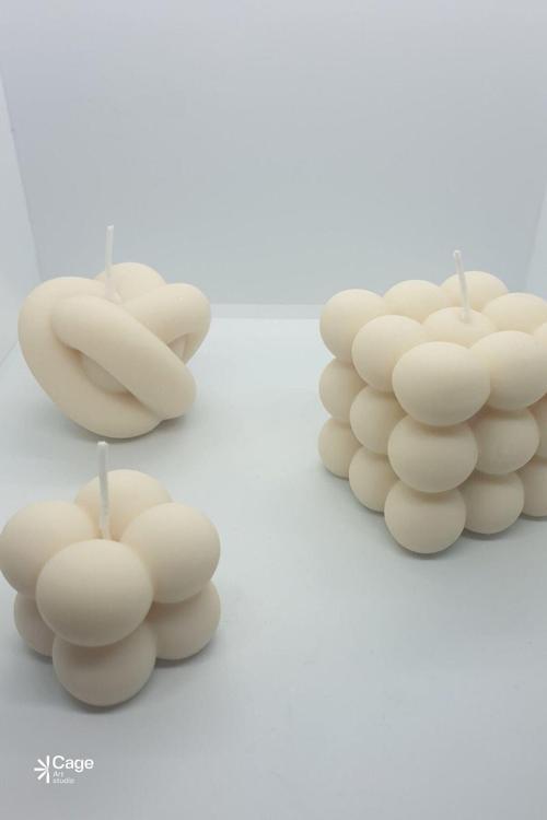 Dekoratif Kokulu Candle Büyük Bubble, Mini Bubble Ve Düğüm Seti 3Lü