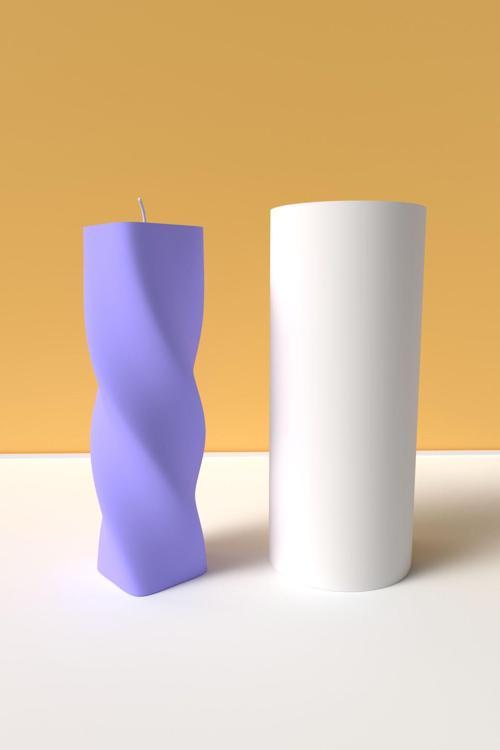 Dekoratif Uzun Wave Mum Silikon Kalıp - Mum Yapım Malzemeleri 15 Cm