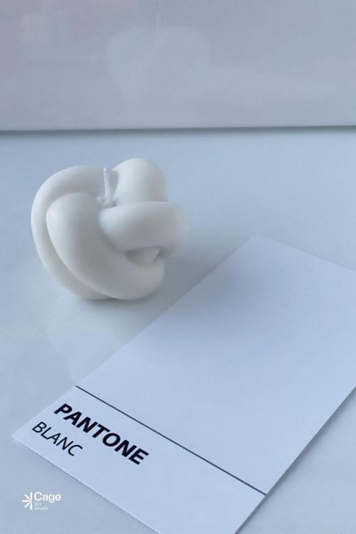 Dekoratif Kokulu Knot Candle Düğüm Mum - Beyaz