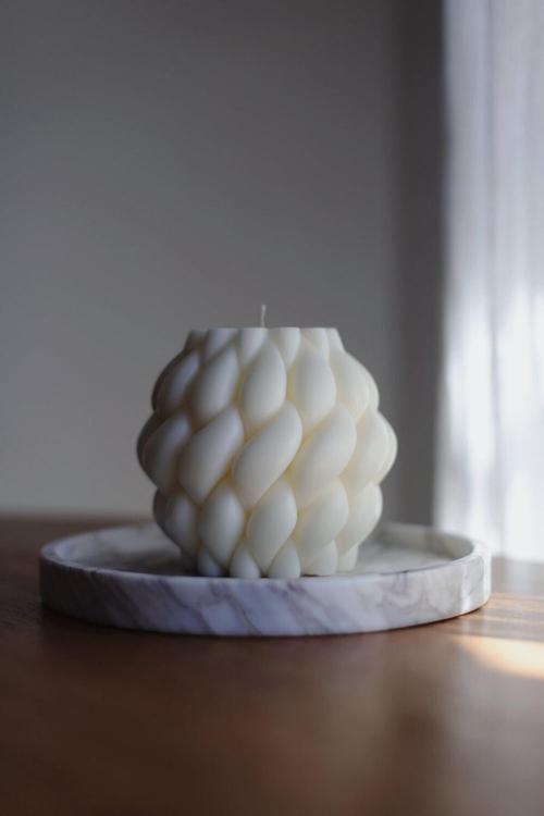 Büyük Örgü Dekoratif Kokulu Mum - Knot Candle Soya Wax