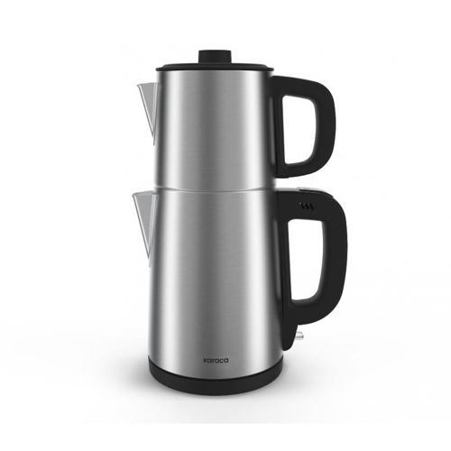 TeaBig XL 35 Çay Bardağı Kapasiteli 2 in 1 Çelik Çay Makinesi ve Su Isıtıcı Inox