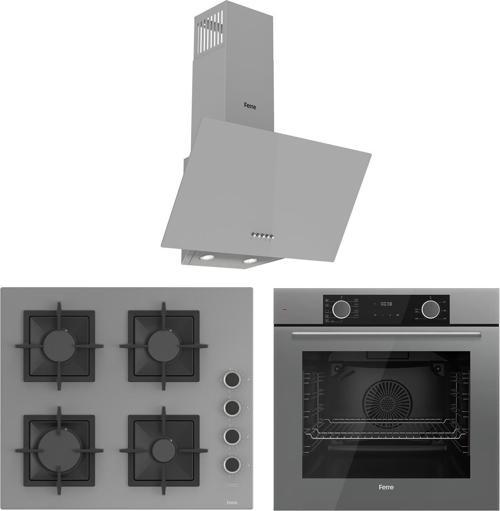 Fryart Sc Serisi Gri 3'lü Ankastre Set ( XE63CPR-SC208-D088 )