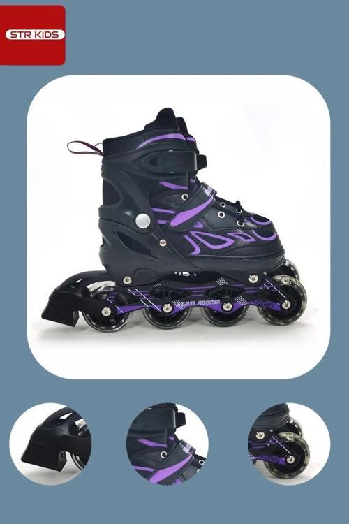 Mor Silikon Tekerli Ayarlanabilir Işıklı Paten S 31-34 HP7128