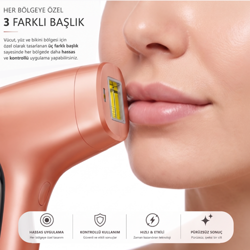 A05 Ipl 3 Milyon Atım Akıllı Cilt Tanıma Ultra Seri Atım 3 Başlık Bay&bayan Cihazı