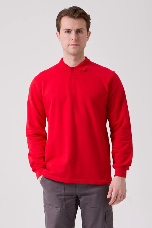 Galanthus Polo Sweat Erkek Uzun Kollu Pamuklu Sweatshirt İş Ve Günlük Kullanım İçin