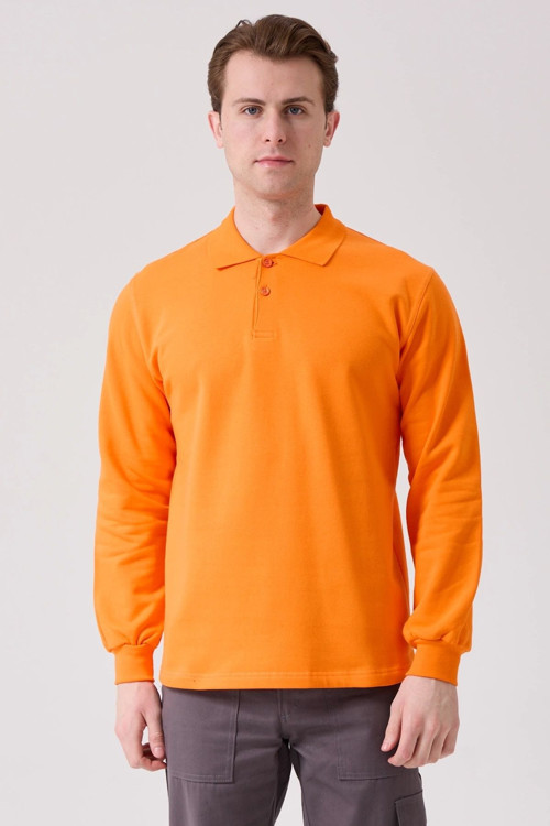 Galanthus Polo Sweat Erkek Uzun Kollu Pamuklu Sweatshirt İş Ve Günlük Kullanım İçin
