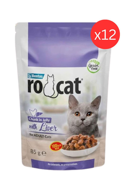 Ro Cat Yetişkin Kediler İçim Tavuklu Yaş Mama 85 Gr X 12 Adet