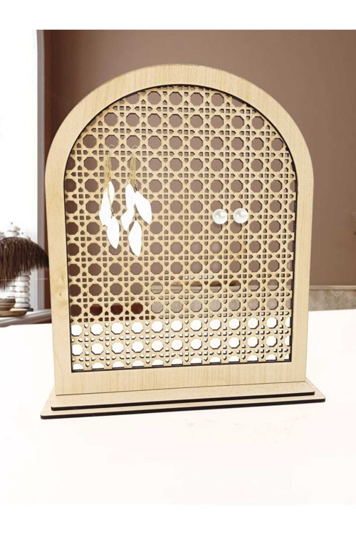 Küpe Askısı Rattan Desenli Organizer