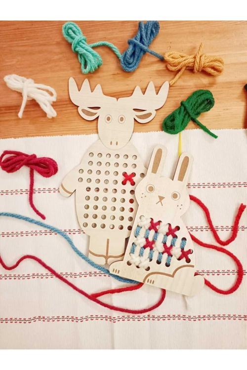Eğitici Geliştirici Geyik Ve Tavşan İkili Kanaviçe Seti , Montessori Eğlenceli Oyuncak