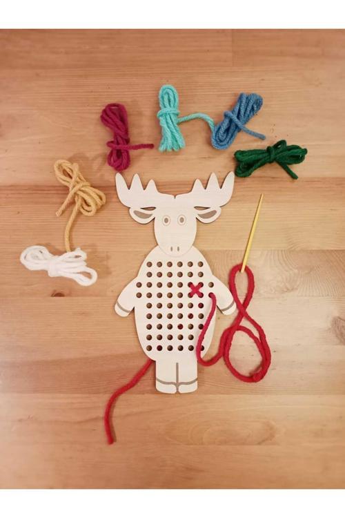 Montessori Eğitici Geliştirici Geyik Kanaviçe Seti Oyuncak