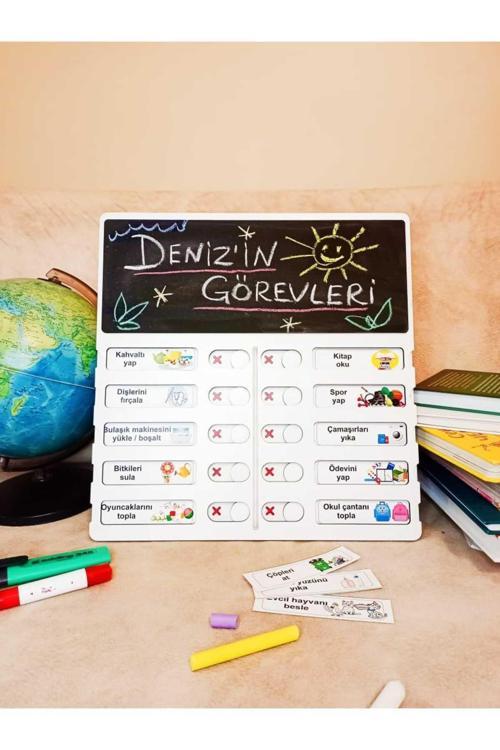 Çocuk Görev Tablosu Ahşap Eğitici Oyuncak - Montessori Günlük Rutin Çizelgesi