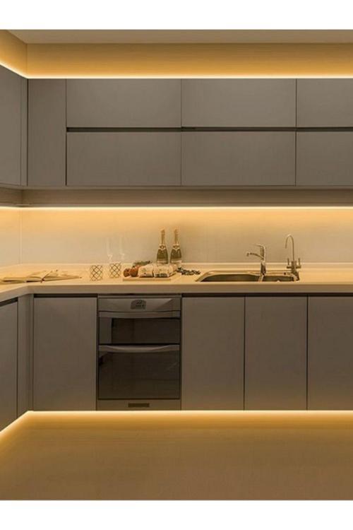 Mutfak Dolabı Ve Tezgah Altı 300 Cm Led Şerit Profil Aydınlatma Fişli Anahtarlı