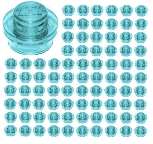 100 Adet LEGO 1X1 Yuvarlak Düğmeli Parça Plate Round Şeffaf Mavi Yedek Parça