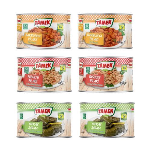 Barbunya - Fasulye - Yaprak Sarma 400 gr x 6 lı Karma Paket