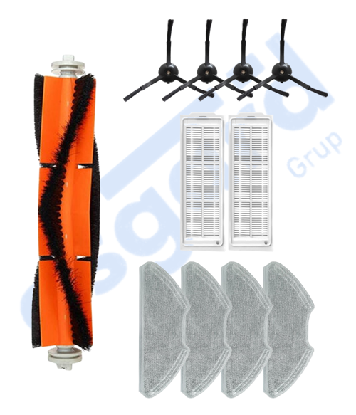 Xiaomi Mop 2 Pro (MJST1SHW) -Mop 2 Lite Uyumlu 1 Ana Fırça 4 Yan Fırça 2 Filtre 4 Mop