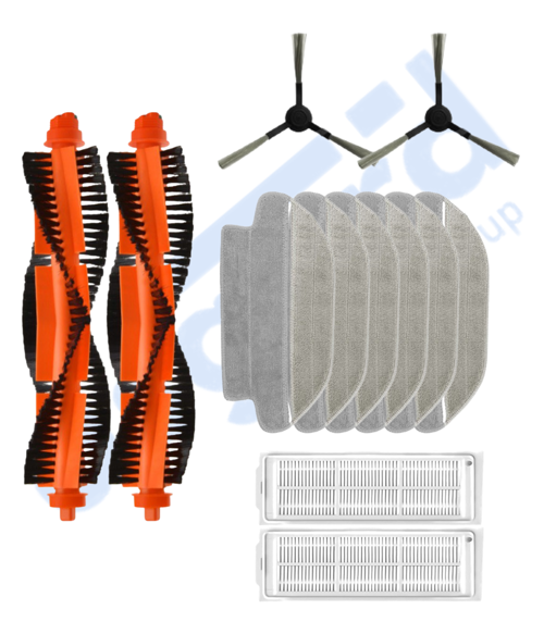VİOMİ MOP PRO, 3C ,3C PLUS Uyumlu 2 Ana Fırça 2 Yan Fırça 2 Filtre 6 Mop