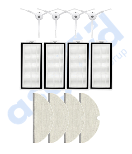 ROBOROCK Q5, Q5+, Q5 PRO,Q5 PRO+ UYUMLU 4 Yan Fırça 4 Filtre 4 Mop