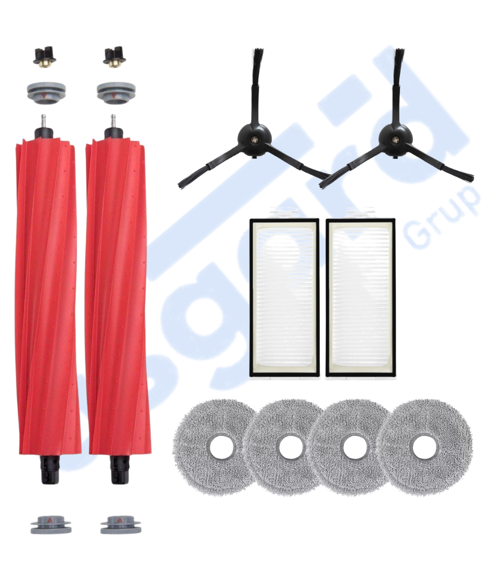 Roborock Q REVO PRO-S-MAXV Uyumlu 2 Ana Fırça 2 Yan Fırça 2 Filtre 4 Mop