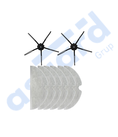 ROBOROCK Q7 , Q7+ , Q7 MAX , Q7 MAX+  Uyumlu 2 Yan Fırça 6 Mop