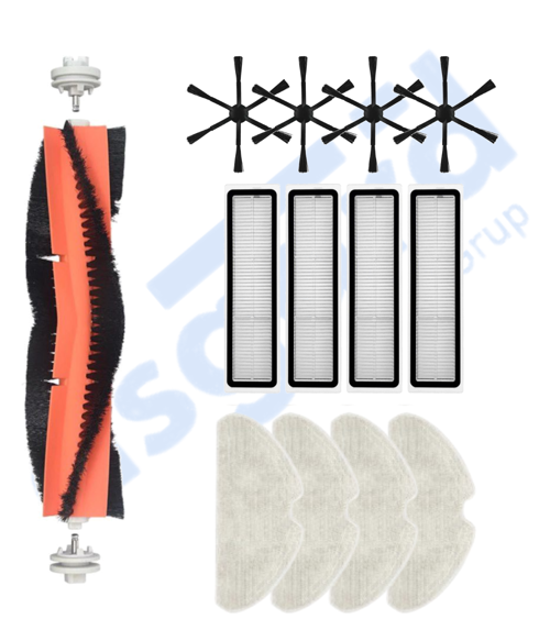 Dreame D10S, D10S PRO, D9 MAX GEN2 Uyumlu 1 Ana Fırça 4 Yan Fırça 4 Filtre 4 Mop