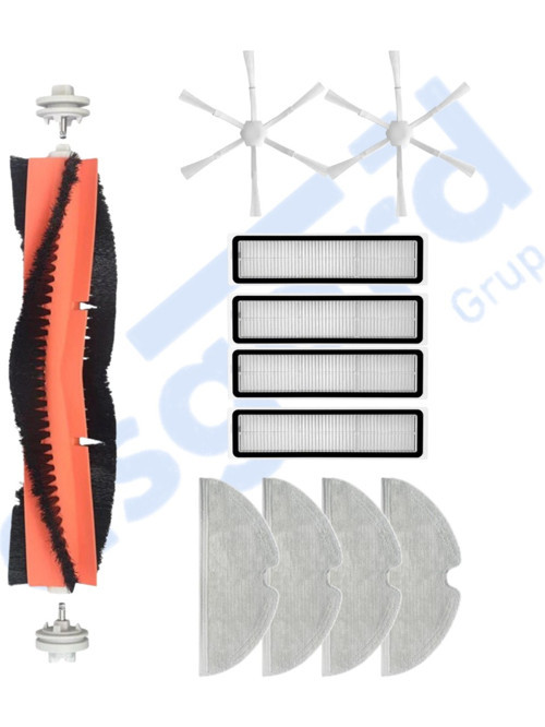Dreame D9,D9 Max,L10 Pro,D9 Pro Uyumlu 1 Ana Fırça 2 Yan Fırça 4 Filtre 4 Mop
