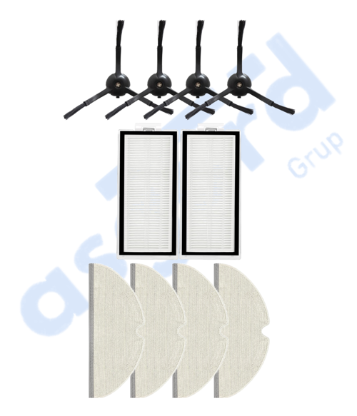 ROBOROCK Q5, Q5+, Q5 PRO,Q5 PRO+ UYUMLU 4 Yan Fırça 2 Filtre 4 Mop