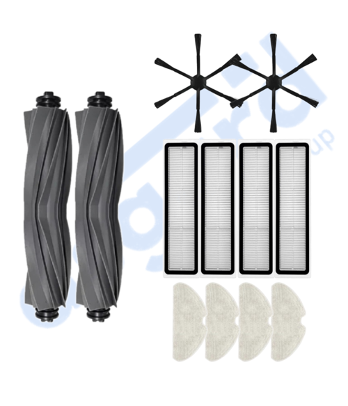 DREAME D10S, D10S PRO, D9 MAX GEN 2 UYUMLU 2 Ana Fırça 2 Yan Fırça 4 Filtre 4 Mop