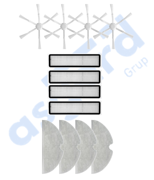 Dreame D9,D9 Max,L10 Pro,D9 Pro Uyumlu 4 Yan Fırça 4 Filtre 4 Mop