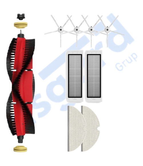 ROBOROCK  S50 – S55 –S5 MAX – S6 – S6 MAXV Uyumlu 1 Ana Fırça 4 Yan Fırça 2 Filtre 2 Mop