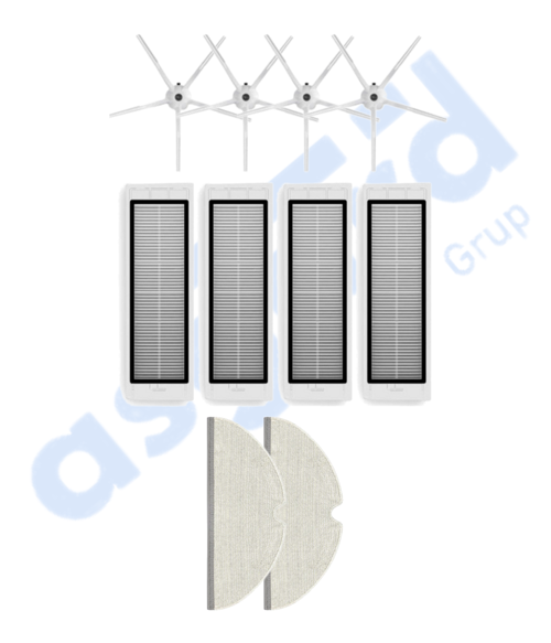 ROBOROCK  S50 – S55 –S5 MAX – S6 – S6 MAXV Uyumlu 4 Yan Fırça 4 Filtre 2 Mop