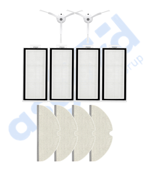 ROBOROCK Q5, Q5+, Q5 PRO,Q5 PRO+ UYUMLU 2 Yan Fırça 4 Filtre 4 Mop