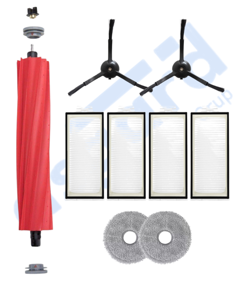 Roborock Q REVO PRO-S-MAXV Uyumlu 1 Ana Fırça 2 Yan Fırça 4 Filtre 2 Mop
