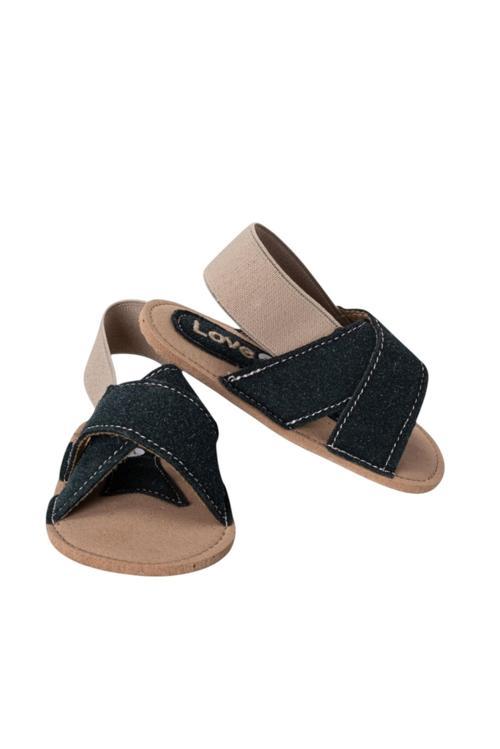 Çapraz Bantlı Bebek Sandalet – Siyah