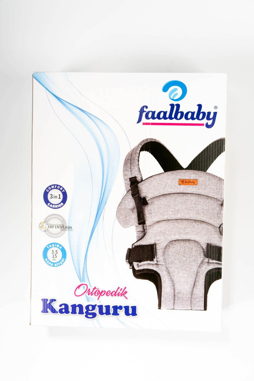 Ortopedik Bebek Kangurusu 3.5-15 kg Taşıma Kapasiteli Gri