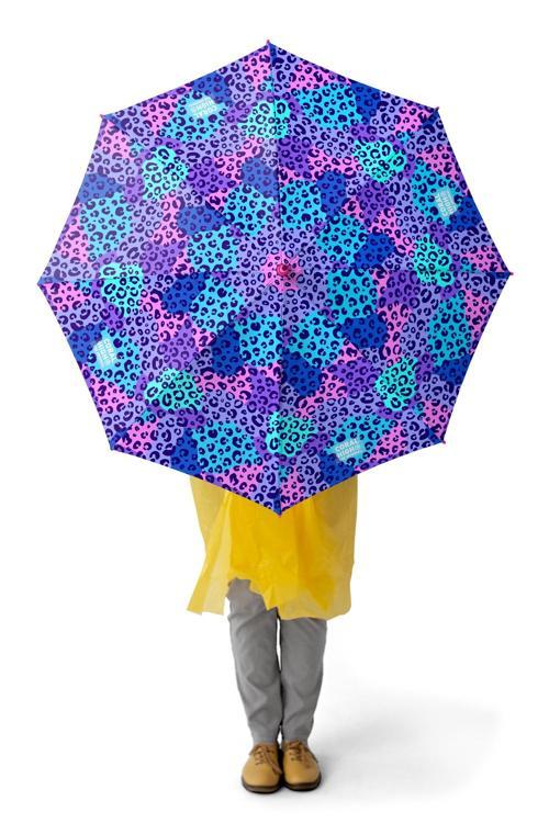 Kids Mor Leopar Desenli Çocuk Şemsiyesi 12666