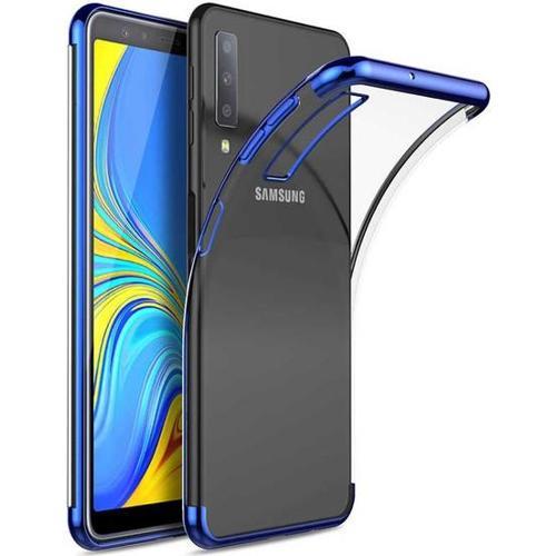 Samsung Galaxy A7 2018 Glitter Silikon Kılıf - Mavi
