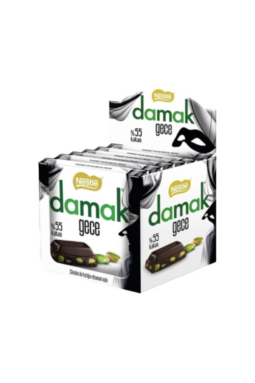 Damak Gece Antep Fıstıklı %55 Bitter Çikolata (6 X 65 G) X8 Adet