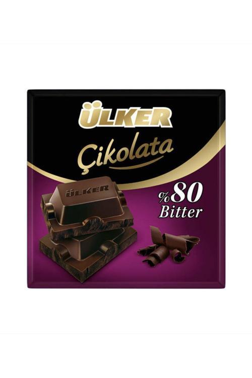 Bitter %80 Kakao Kare Çikolata 60 Gr X 8 Adet