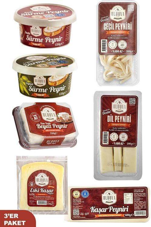 Süzme Peynir, Sürme Peynir, Çeçil Peynir, Beyaz Peynir, Dil Peyniri, Eski Kaşar Peyniri X3'Er Paket