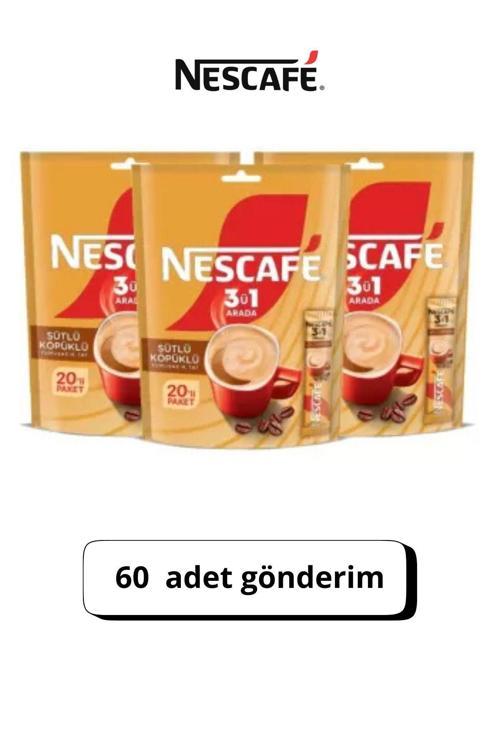 Nescafé 3'Ü 1 Arada Sütlü Köpüklü 10'Lu 6 Paket Suhadepo