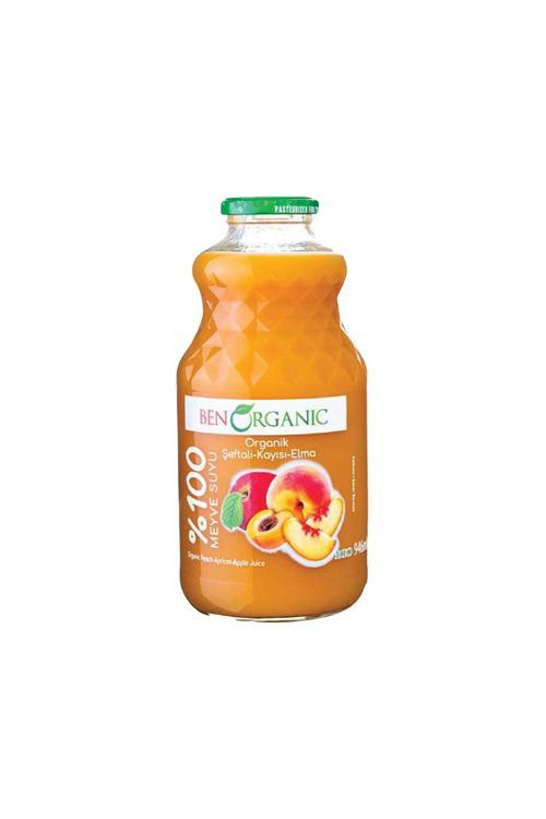 %100 Organik Şeftali, Kayısı & Elma Suyu (946 Ml) X6 Adet