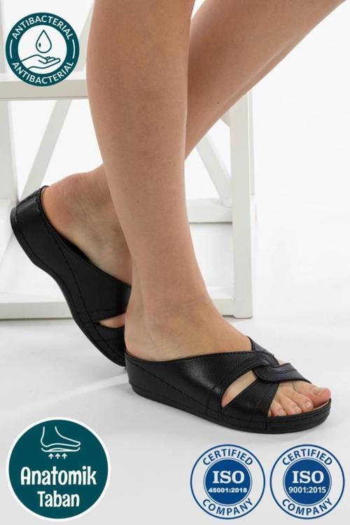 1816 SİYAH COMFORT CASUAL ANATOMİK GÜNLÜK TERLİK